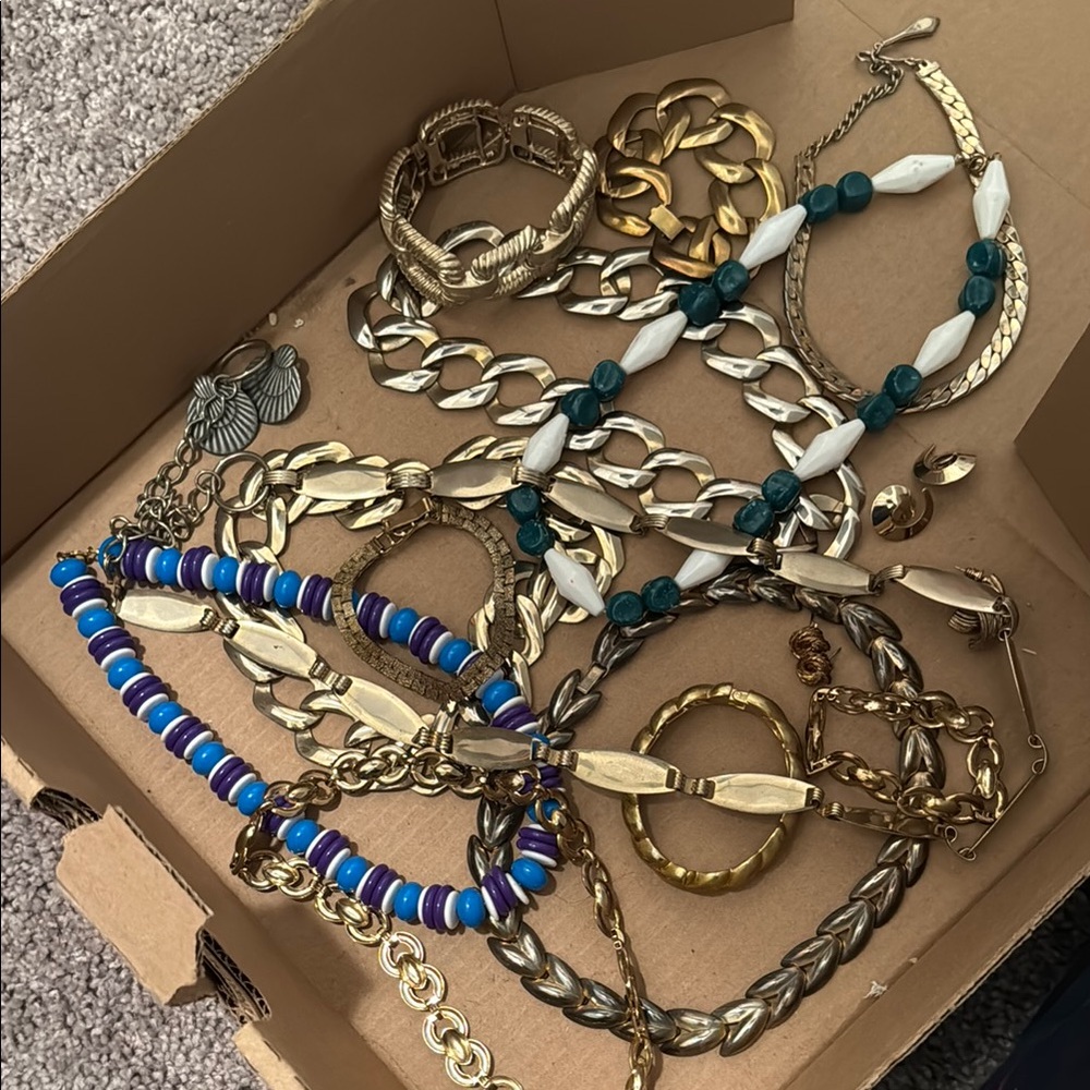 Vintage Gold and Blue Jewelry Collection